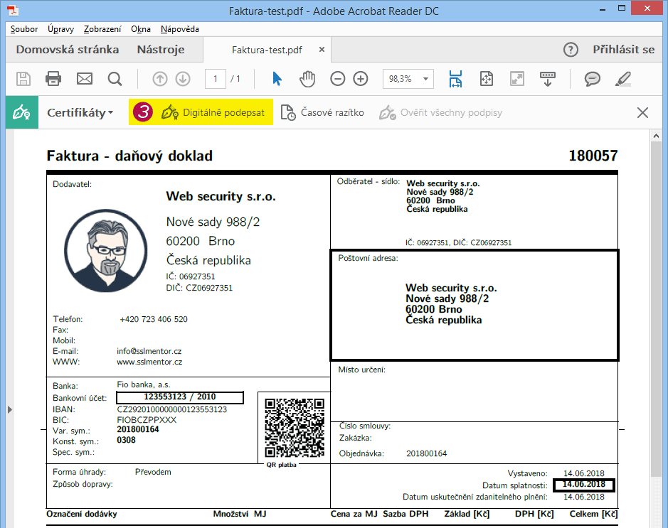 Jak opatřit dokument elektronickým podpisem?